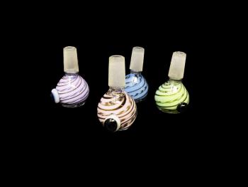 14MM MILKY COLORED STRIPED BOWL 