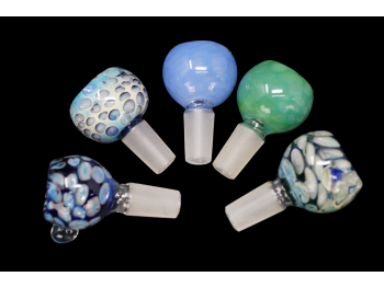 14MM COLOR TUBE AND HONEYCOMB ART HERB BOWLS