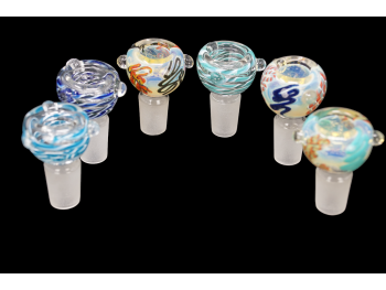 19 MM-35 Gr FUMED AND INSIDE ART HERB BOWLS-MIX COLORS
