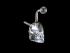 5.5"/130 Gr. CLEAR GLASS DOUBLE SIDED  SKULL  BUB