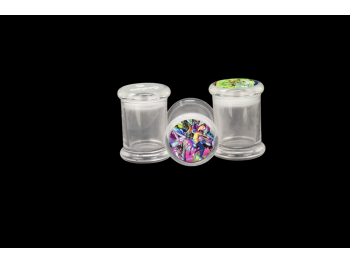 3' HEAIGHT-105Gr STORAGE JAR WITH PRINTED TOP, COLOR MIX