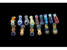 15 CT DOUBLE GLASS/DICHRONIC DELUXE CHILLUM ASSORTED PACK