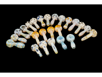 3" MUSHROOM SHAPE AND PRINTED HIGH END PIPES-24 CT BUNDLE