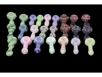 3.5"-3.75" -24 CT SLIME/PINK/PURPLE HAND PIPES BUNDLE