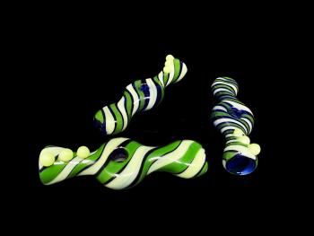 3.5" DONUT SHAPED STRIPED ART CHILLUM