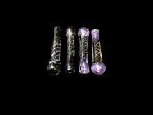3.75”/35 Gr. BLACK-PURPLE TUBE US DICHROIC CHILLUM HIGH END