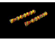6'/60 Gr 6 BALL SHAPE ZIG ZAG ART CHILLUM