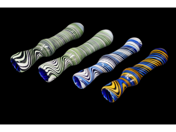 4"/40 Gr WIGWAG ART DELUXE CHILLUM, COLOR ASORTED
