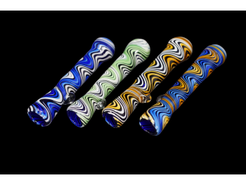 4"/42 Gr WIGWAG ART LUXE CHILLUM, COLOR MIX