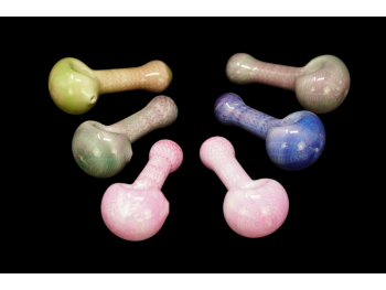 3.75'/50-55 Gr FULL ART ON WHITE TUBE, FANCY HAND PIPE, MIX COLOR