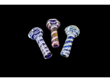 3.5"/70 Gr. SWIRL ART ON DOUBLE GLASS, ROUND MOUTH PIPE