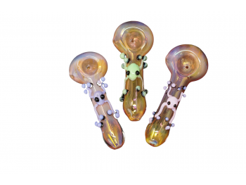 4.5"/80 Gr GOLD/ SILVER FUMED FROG ART HAND PIPE