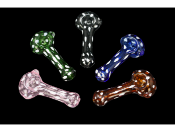 3.5'-50 Gr COLOR TUBE AND WHITE DOT ART HAND PIPE, COLOR MIX