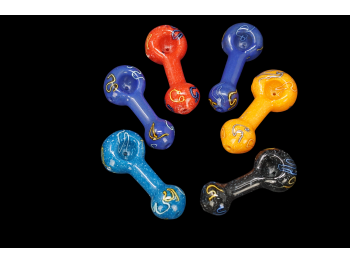 3'-65 Gr FRITED AND ART HAND PIPES, COLOR MIX