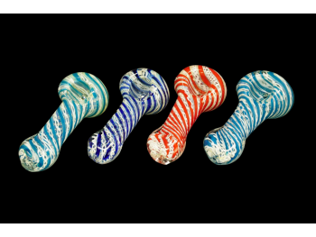 2.75"/6"-55 Gr TWISTY MOUTH SWIRL ART FANCY HAND PIPES