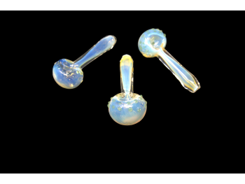 4'-60 Gr  GOLD/ SILVER FUMED  PIPE WITH MARBLE ON HEAD 