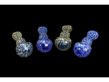3.75'/55 Gr DOUBLE GLAS, TEAR DROP ART DELUXE PIPE