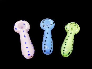 4"/80 Gr. SPOTTED ART MILKY TUBE HAND PIPE 