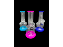 5'/70 Gr COLOR TOP AND BOTTOM MINI BONG, MIX COLORS