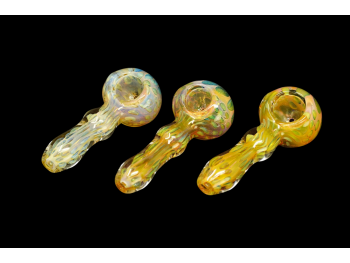 3.75"/75 Gr FLOWER HEAD GOLDEN RIM HAND PIPE
