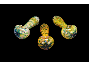 3.75"-4"/85 Gr DOT AND FLOWER ART GOLDEN DELUXE PIPE