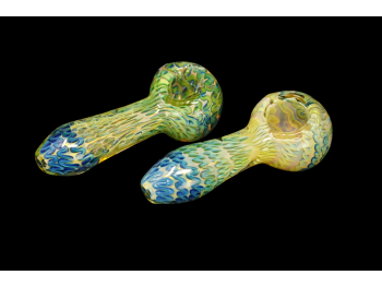 3.75"-4"/ 85 Gr GOLD FUMED FULL BODY HEAVY ART DELUXE PIPE