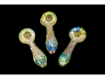 4"-4.5'/ 100 gR FLOWER HEAD SWIRL GOLDEN FANCY HAND PIPE