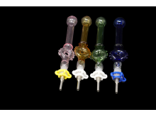 6' DONIT DESIGN COLORFUL NECTAR STRAW WITH TIP AND CLIP