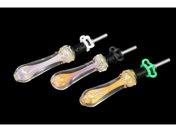 5"/55 Gr GOLD FUMED PINEAPPLE ART NECTAR STRAW SET