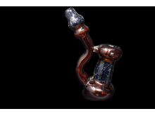 6.25'-205 Gr DICHRONIC AMBER HANDLE BUBBLER
