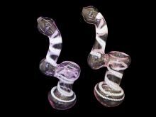 6" WHITE ART PINK/PURPLE MED. BUBBLER