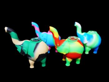 4"/100 Gr. COLOR ART SILICONE ELEPHANT HAND PIPE