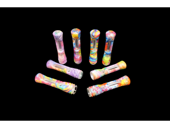 3.5' 23 Gr GLASS SILICONE RAINBOW PRINTED CHILLUM