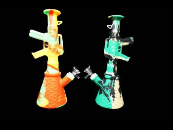 AK-47 SILICONE HONEYCOMB ART WATER PIPE