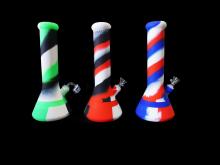 11.5"/530 Gr. STRIPE COLOR ART SILICONE WATER PIPE