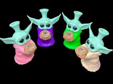 6" / 240 Gr STANDING BABY YODA WATER PIPE - MIX COLOR