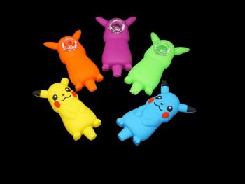 4"/55 Gr CHARACTER ART SILICONE HAND PIPE, MIX COLORS