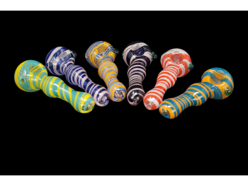 4.5"/75 Gr SWIRL ART RIM PIPE, COLOR MIX