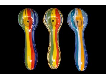 4"/65 Gr RASTA LINE ART MUTI COLOR HAND PIPE,COLOR MIX