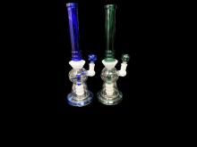 12"/470 Gr 3 RING SHOWER COLOR TUBE HANDLE BONG, COLOR VARY