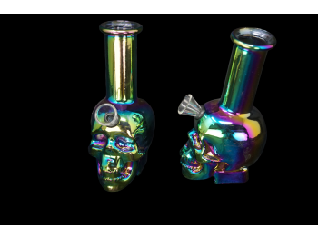 6'/245 Gr ELECTROPLATED RAINBOW SCOL BONG IN BOX