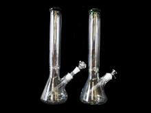16"/1120 Gr./7MM CLEAR GLASS COLORED RIM BEAKER